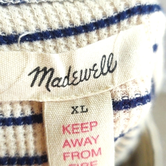 Madewell Waffle Knit Pajama Top in Stripe Sz XL - Picture 9 of 9